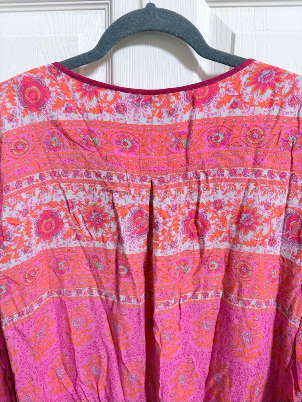 Soft Surroundings Pink Paisley Embroidered Boho Tunic, Boho, Size XL, - Picture 6 of 7